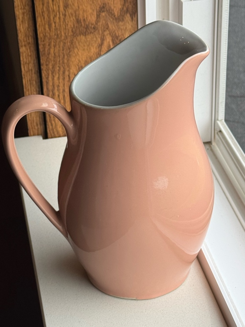 VINTAGE Blush Pink Ceramic Pitcher